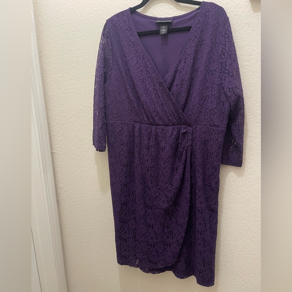 Lane Bryant Deep Purple Lace Dress
